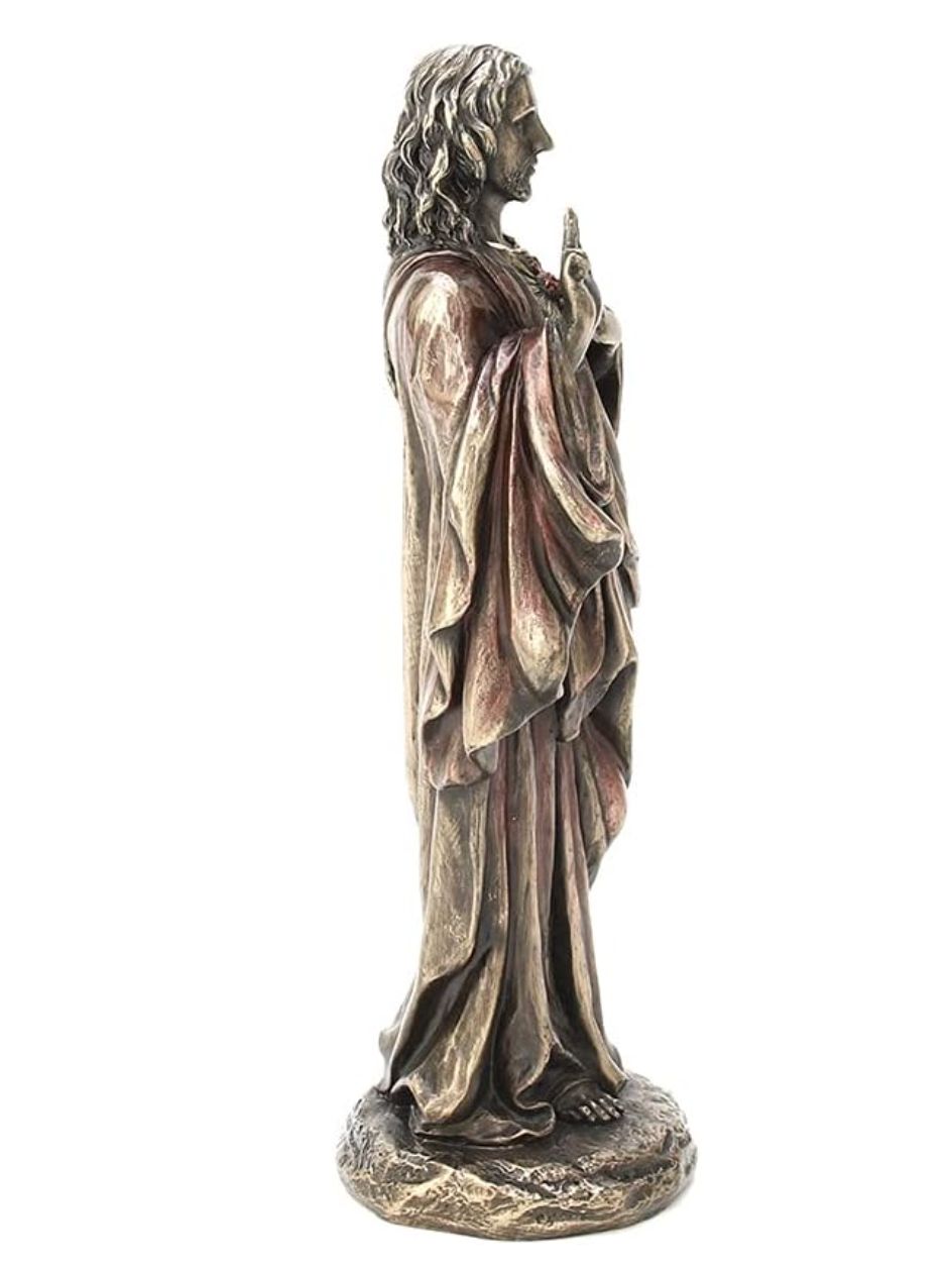 ヴェロネーゼデザイン 高さ8 1 4インチ イエスの聖心 コールドキャストブロンズ樹脂像 宗教彫刻 ホームデコレーション ギフト NEXPOTALLINN_EU