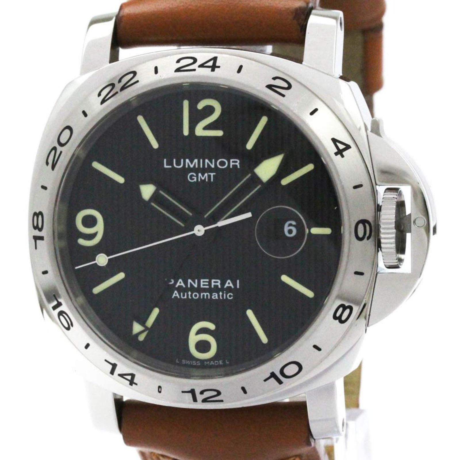 パネライ (PANERAI) ルミノール GMT ステンレススチール レザー 自動 