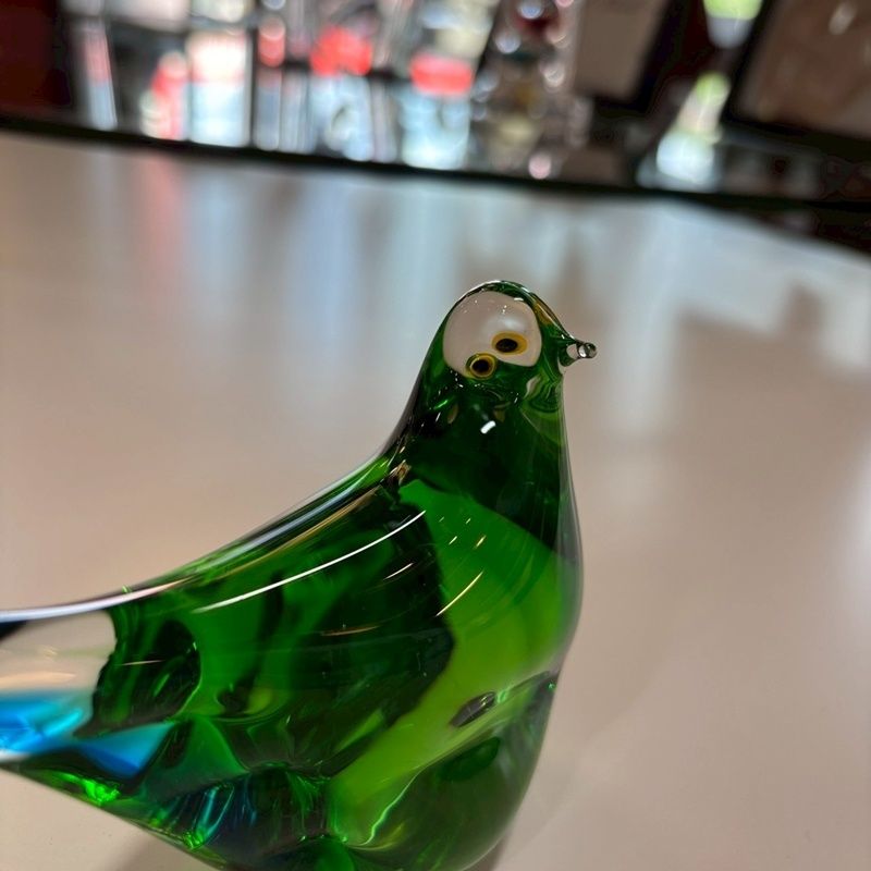 マルティグラス ガラス 鳥 グリーン 置物 約11cm MultiGlass