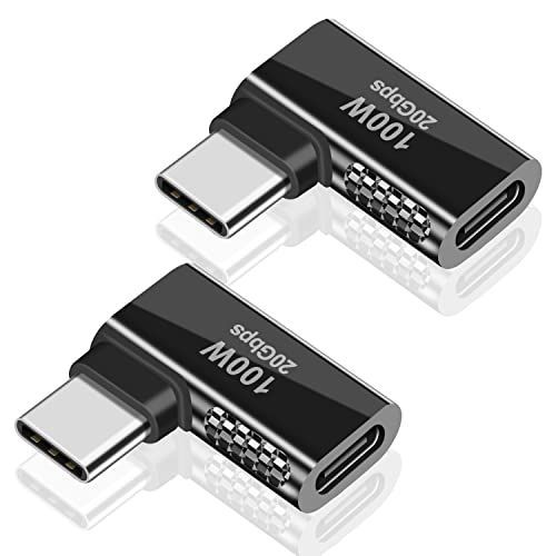 USB Type C L字型 変換アダプタ Duttek USB Type C L字型 変換アダプタ、USB タイプ c オス メス USB-C L字延長アダプタ 高速充電 100W、8K@60HzAudio および OTG 機能のビデオ伝送 steamdec