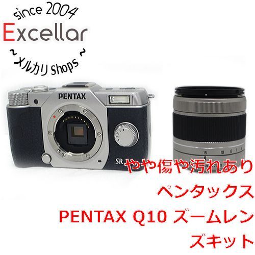 bn:7] PENTAX 一眼 Q10 ズームレンズキット シルバー 電池カバーいたみ