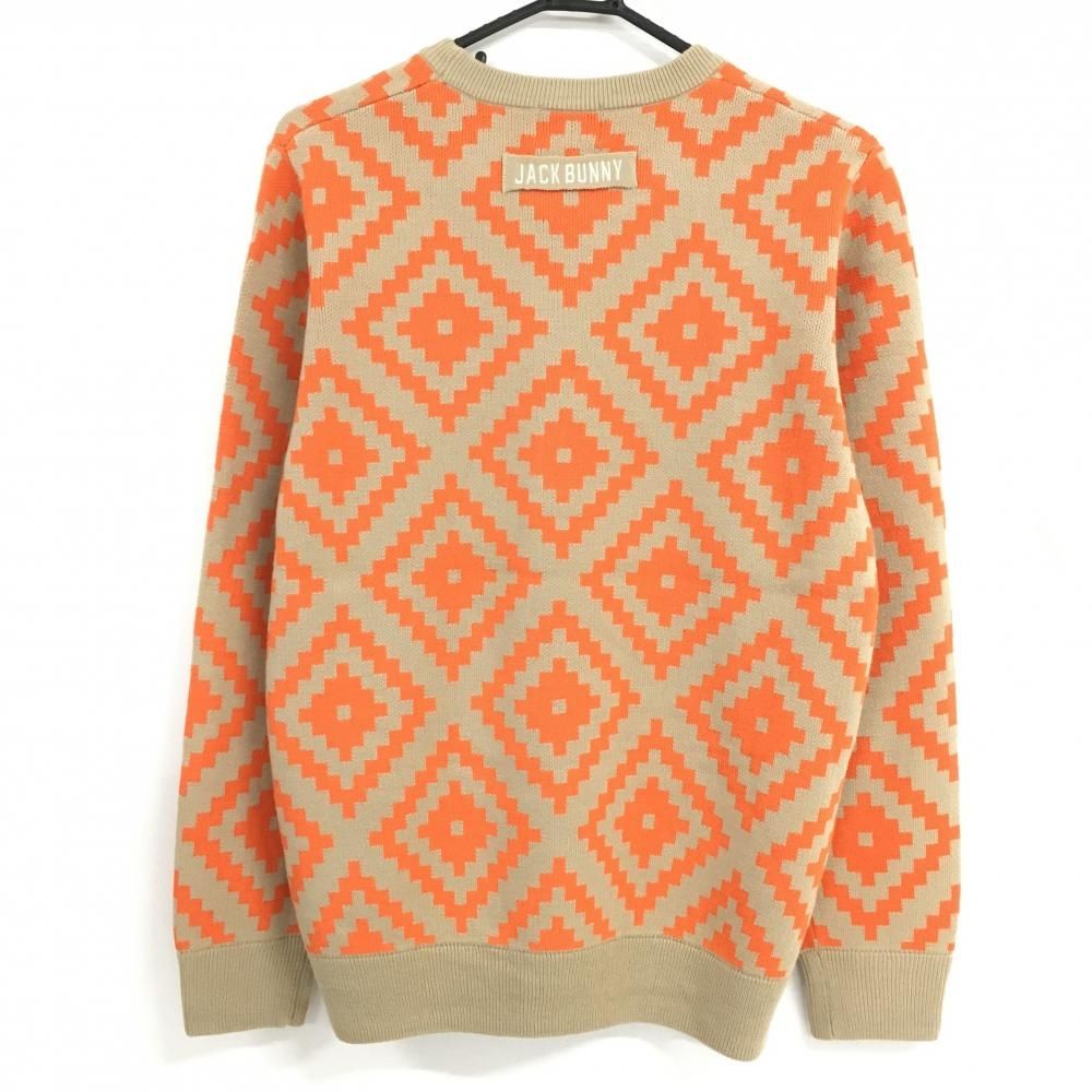 超美品】ジャックバニー セーター ライトブラウン×オレンジ 総柄