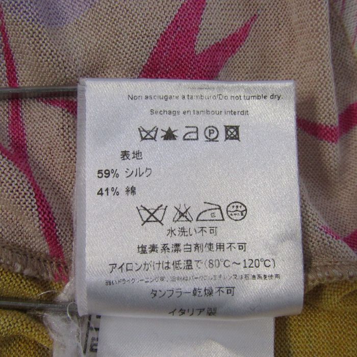エミリオプッチ カットソー シャツ トップス フレンチ袖 花柄 伊製 シルク レディース 40サイズ ピンクベージュ Emilio Pucci エミリオプッチ カットソー シャツ トップス フレンチ袖 花柄 伊