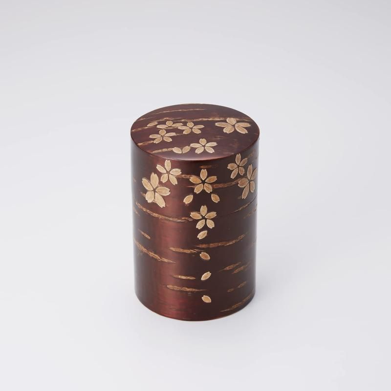 冨岡商店 樺細工 総皮茶筒 桜 L 002073