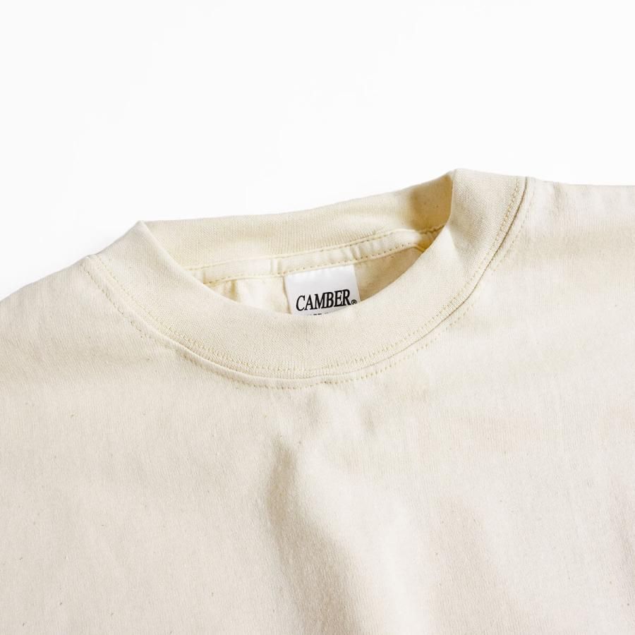 【カラー：ホワイト】キャンバー CAMBER 305 マックスウェイト 長袖 クルー Tシャツ MADE IN USA メンズ アメリカ製 無地 ロンT ヘビーウエイト 8オンス 厚手 シンプル 綿 コットン100％ サイズ S M L XL