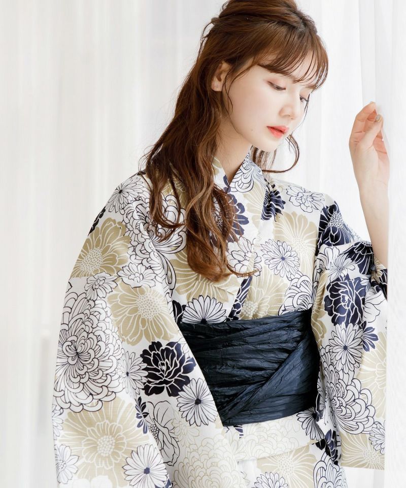 KYOETSU] [キョウエツ] 浴衣セット 変わり織 生成り 6点セット