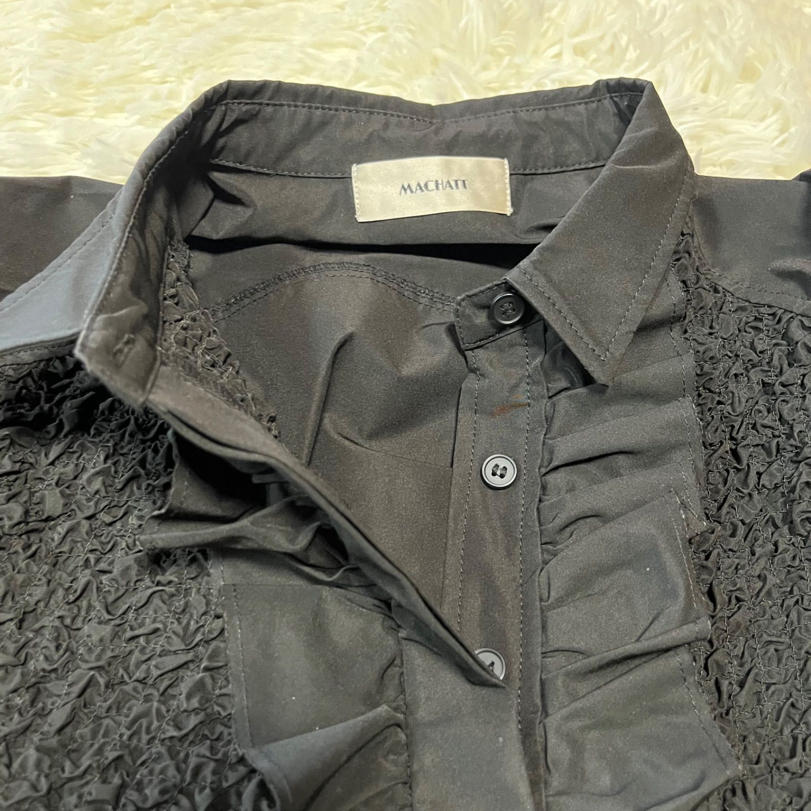 MACHATT マチャット フリルティアードシャツドレス 長袖 ロング