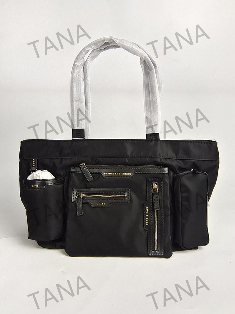 ANYA HINDMARCH アニヤハインドマーチ 大容量多機能トートバッグ 黒A4収納  ブラック レディース