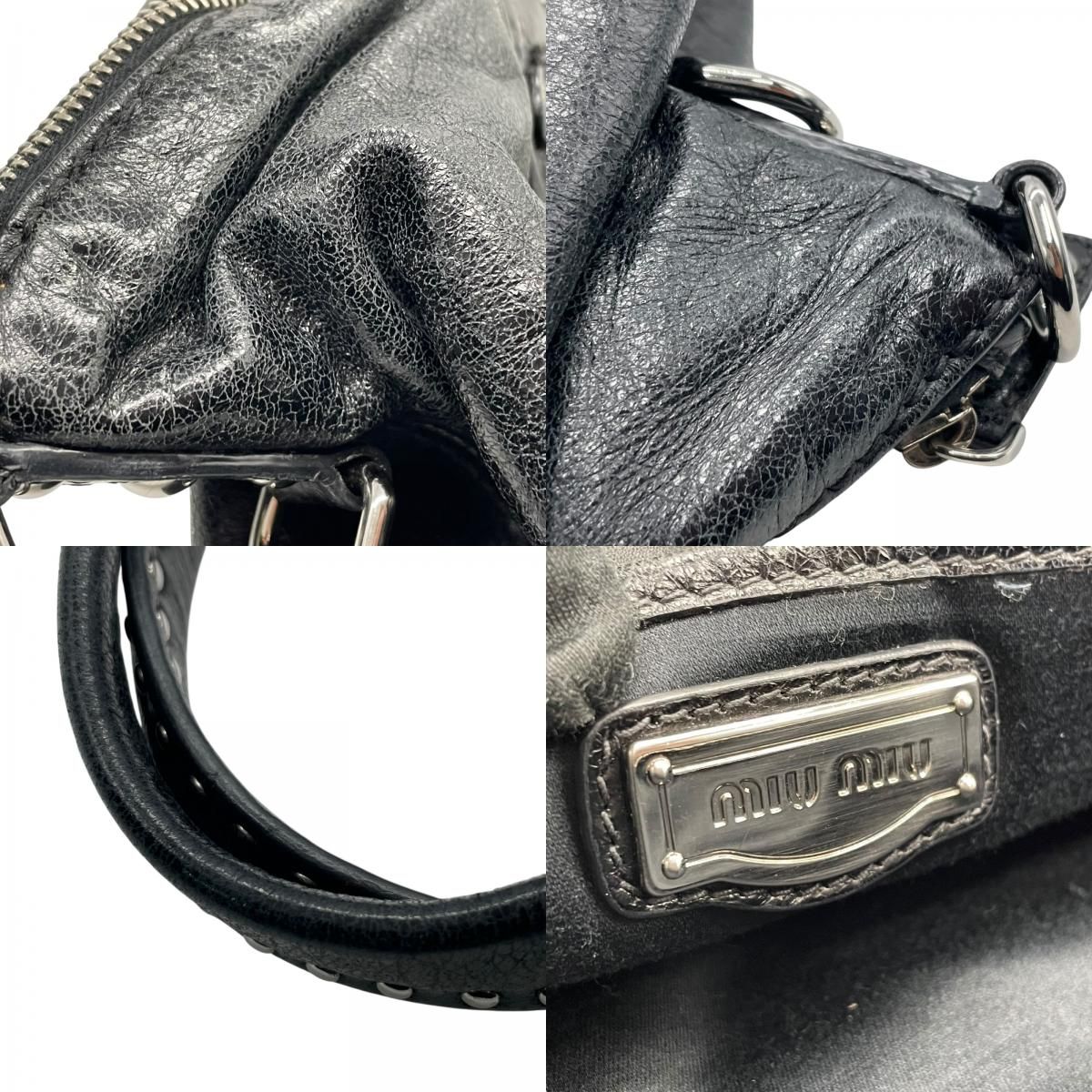 miu miu ミュウミュウ 2WAY ハンドバッグ ショルダーバッグ 黒