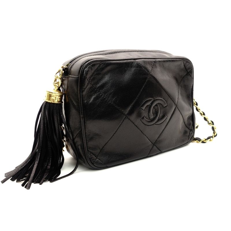 CHANEL マトラッセ フリンジ チェーンショルダーバッグ ブラック CHANEL シャネル Matelasse マトラッセ fringed chain shoulder
