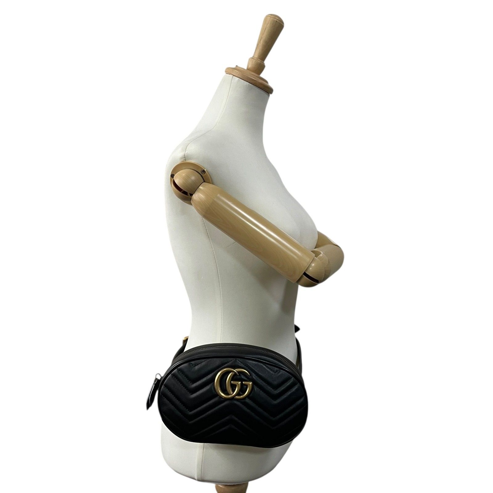 極美品 GUCCI グッチ GGマーモント ウエストポーチ キルティング