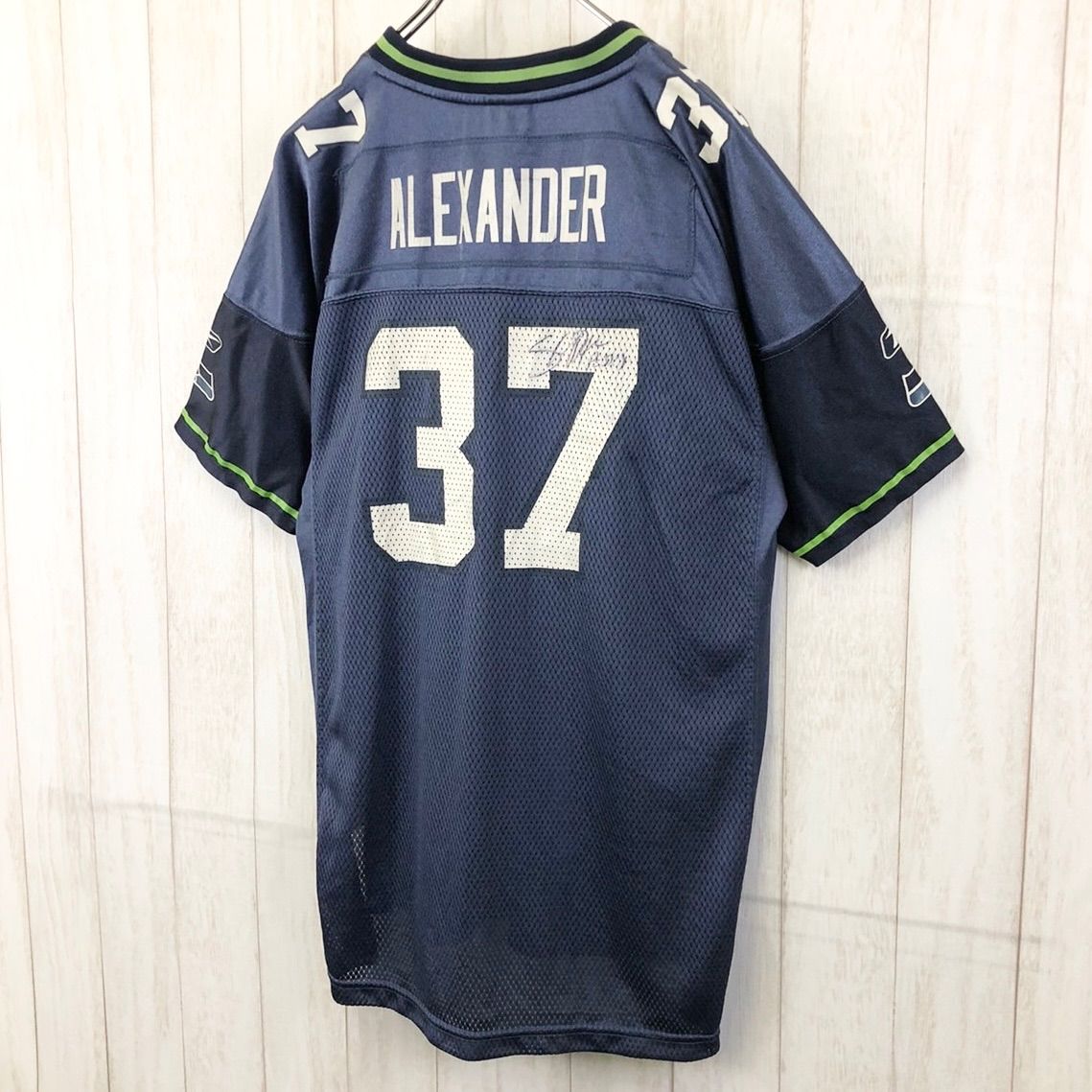 リーボック NFL 全刺繍 シーホークス 半袖 アメフトゲームシャツ