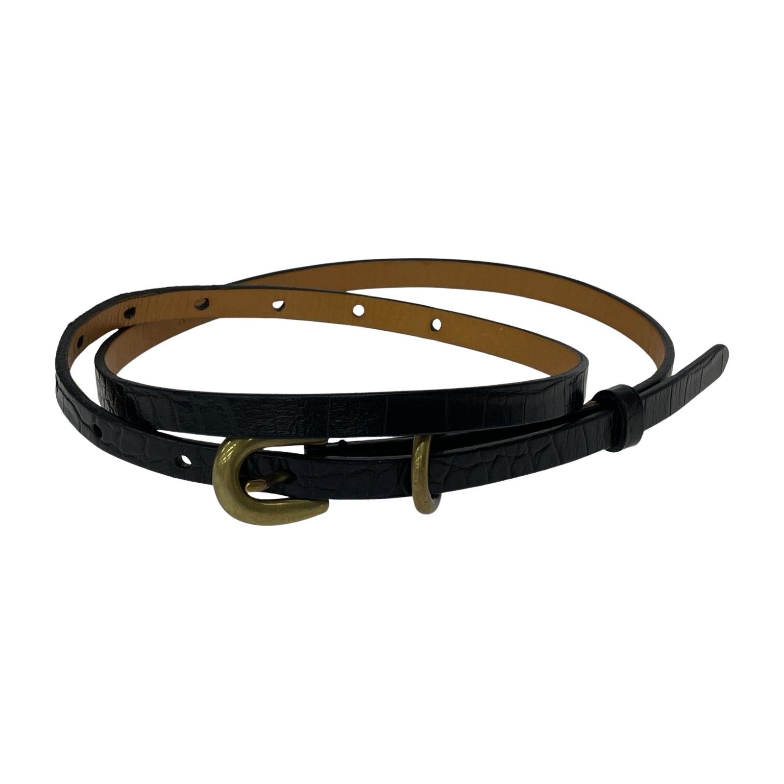 AURALEE LEATHER NARROW BELT ブラック - メルカリ