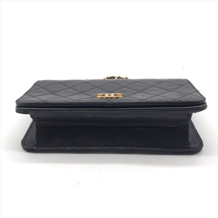 【美品】CHANEL シャネル 名刺入れ マトラッセ ブラック ラムスキン CHANEL 送料無料 シャネル マトラッセ カードケース 名刺入れ