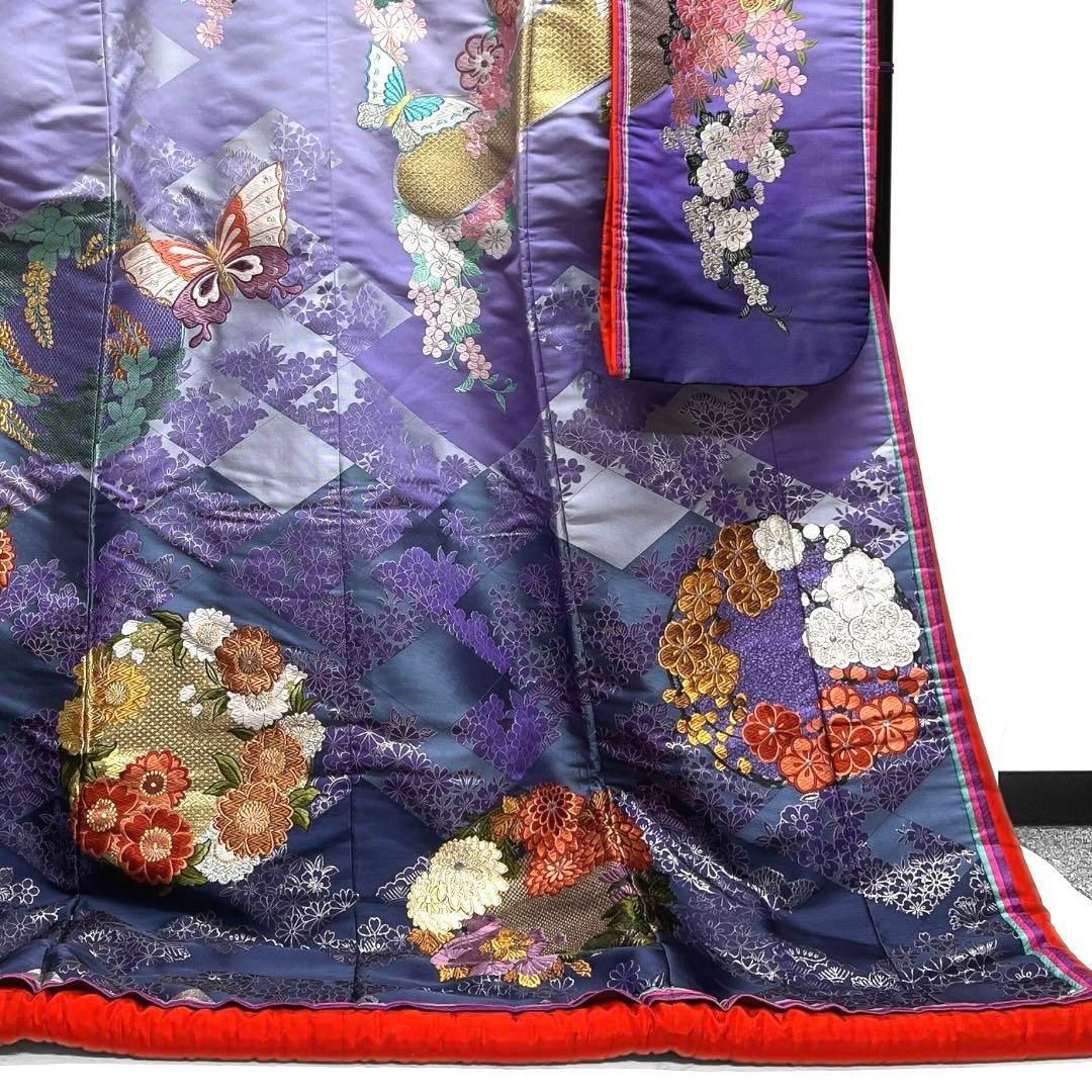 森英恵 HANAE MORI 色打掛 花紋 蝶 ヱ霞 菱 着物 032a① d - メルカリ