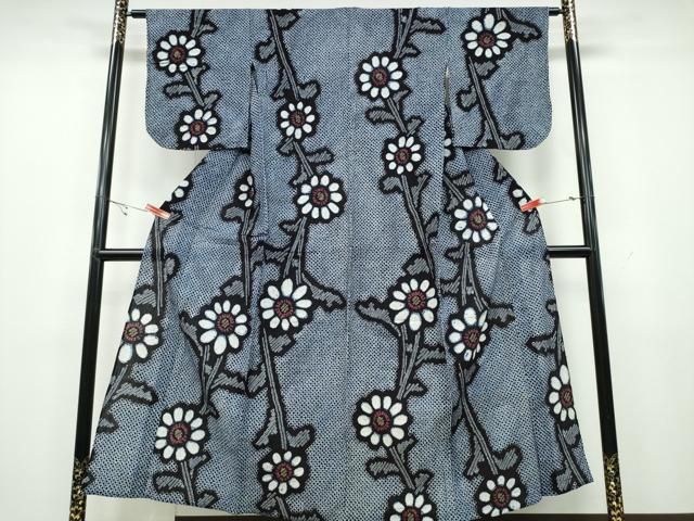 平和屋着物∴夏物 浴衣 有松鳴海絞り 枝菊文 綿 CAAY4590ng