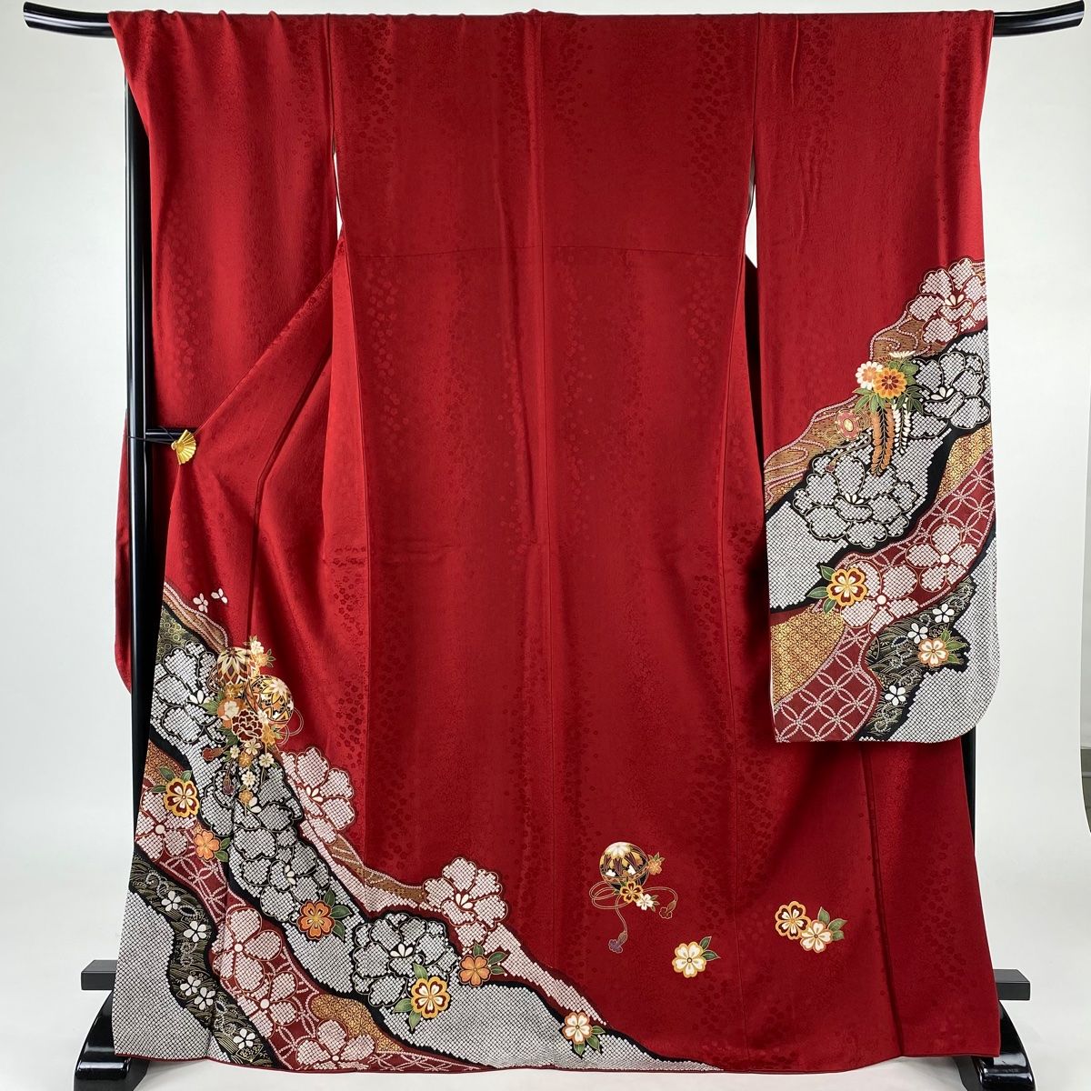 長襦袢　正絹　赤　美品　身丈135ｃｍ　ロング gg24276-230101zm.jpg