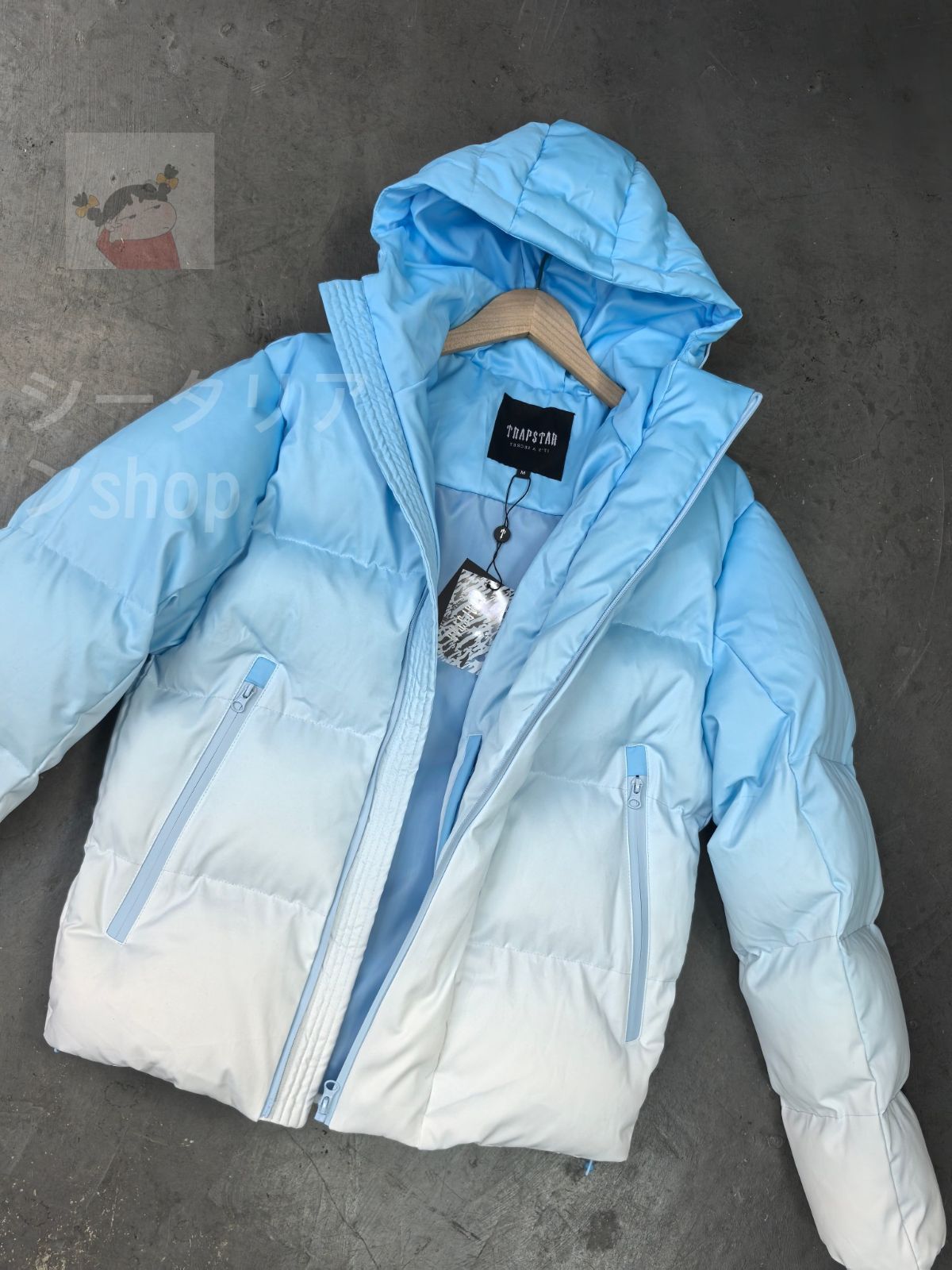 TRAPSTAR ライトブルー ダウンジャケット TRAPSTAR ライトブルー ダウンジャケット TRAPSTAR ライトブルーダウン
