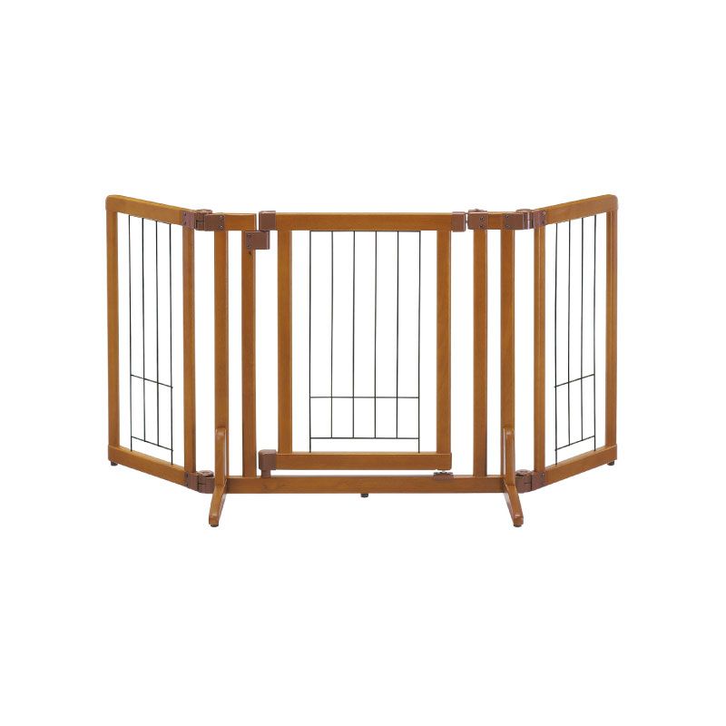 【同梱】ペット用木製おくだけドア付ゲートSブラウン