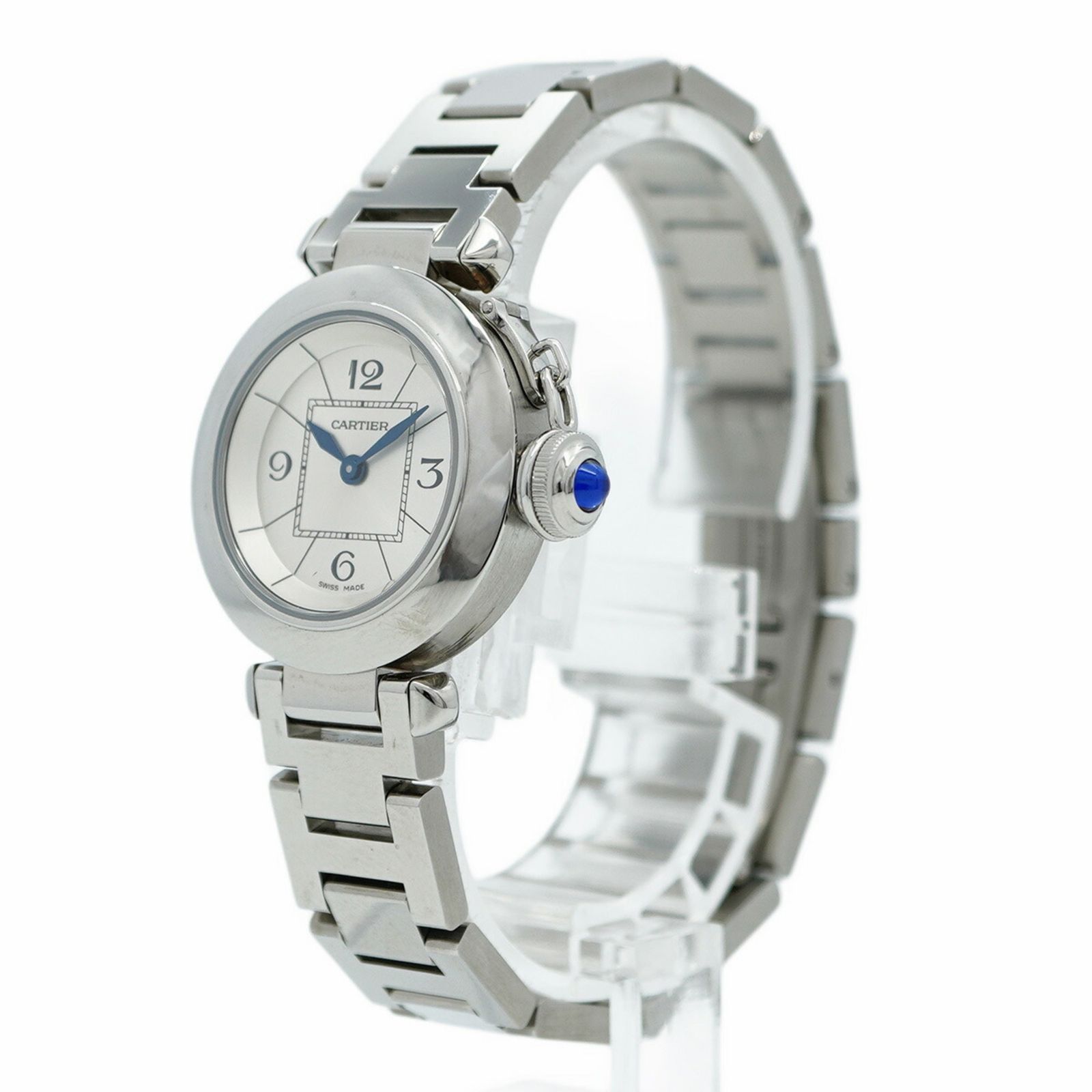 カルティエ ミス パシャ W3140007 シルバー文字盤腕時計 レディース