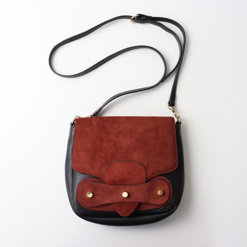 美品 ハシバミ Hashibami 70'SショルダーBAG バッグ / レッド