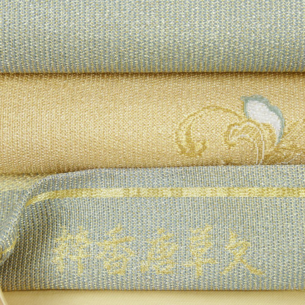 袋帯 正絹 中古 リサイクル 金地 綴れ 金通し 銀通し 花唐草 華紋 流水