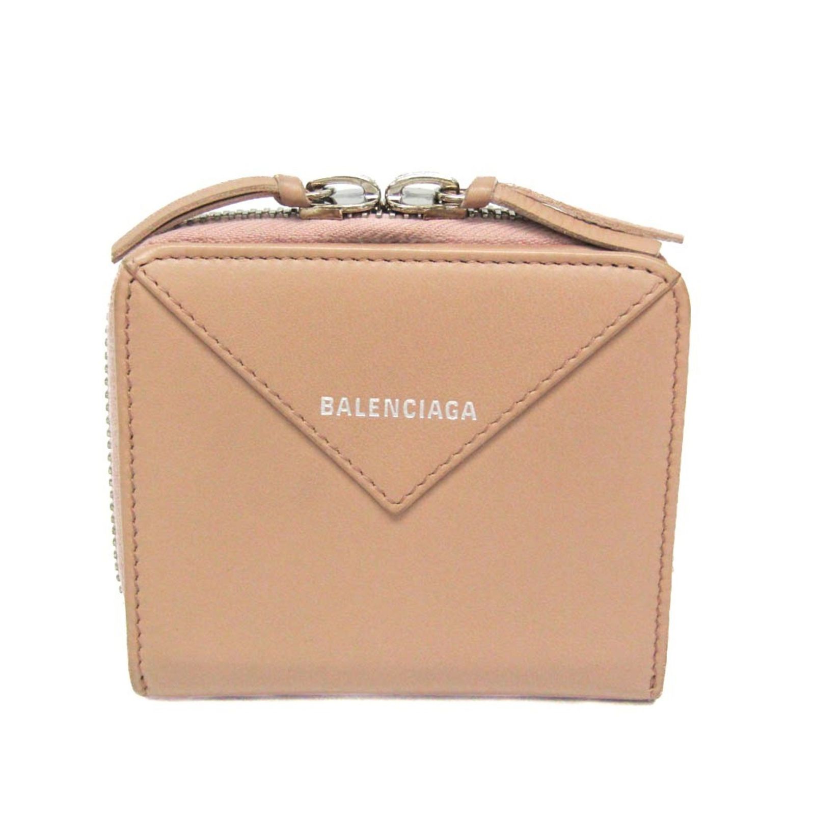 バレンシアガ(Balenciaga) PAPIER ZA BILLFOLD 371662 レディース カーフスキン 財布（二つ折り） ベージュ