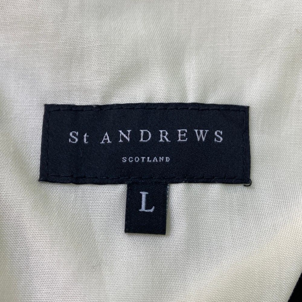 サイズ：L ST ANDREWS セントアンドリュース 2023年モデル ストレッチパンツ  ブラック系 [240101431756] ゴルフウェア メンズ ストスト St ANDREWS セント・アンドリュース ロングパンツ ロゴ刺繍