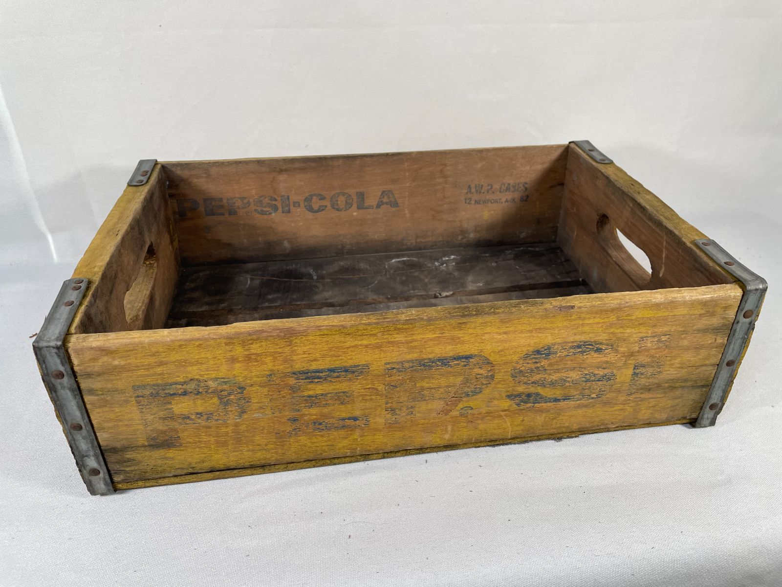 ペプシコーラ 木箱 PEPSI COLA Wooden Box Yellow アンティーク