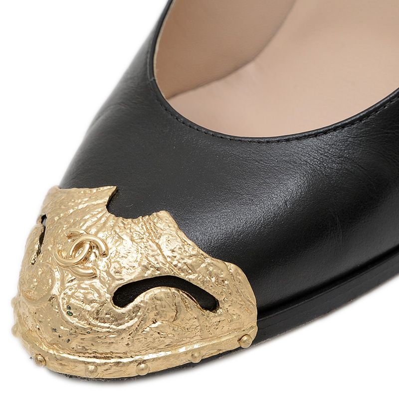 シャネル パンプス ヒール パリダラス カーフ ブラック レディース サイズ37 KIN-KAAI_COM