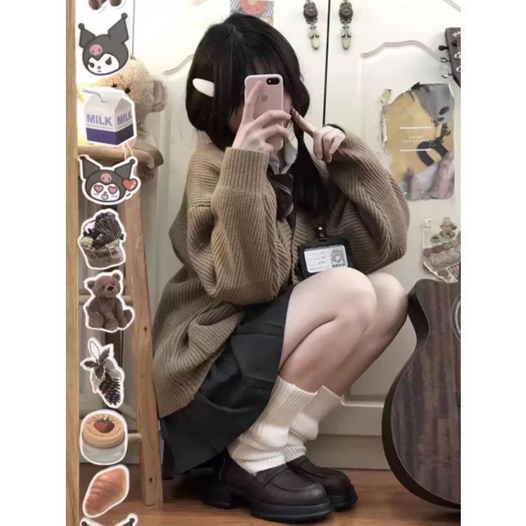 カーディガン ゆったり スクールカーディガン 制服 春 Vネック カーディガン 秋冬 ニット 無地 スクールセーター JK制服 レディース 前開き 大きいサイズ ニット 学生服 女子高生 高校生 中学#infit606345