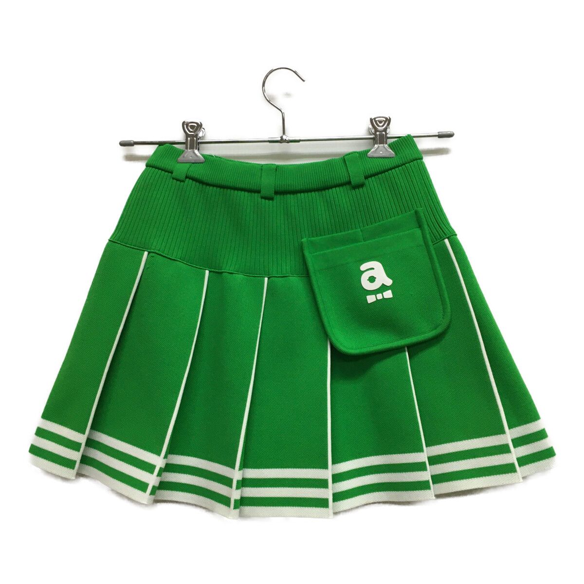 【美品】アルチビオ archivio ニットプリーツスカート　グリーン　サイズＭ 美品】アルチビオ archivio ニットプリーツスカート グリーン