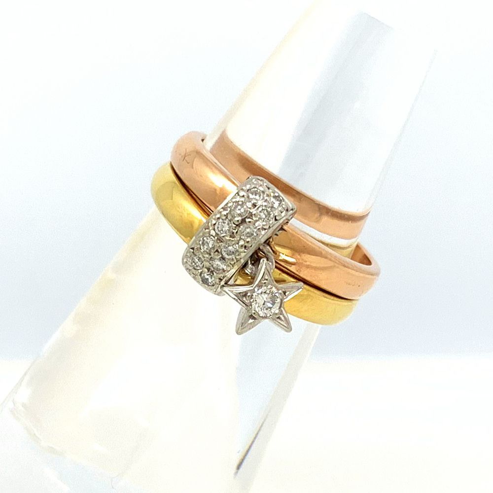 スタージュエリー Star Jewelry 750スリーカラー ダイヤモンド0.16ct