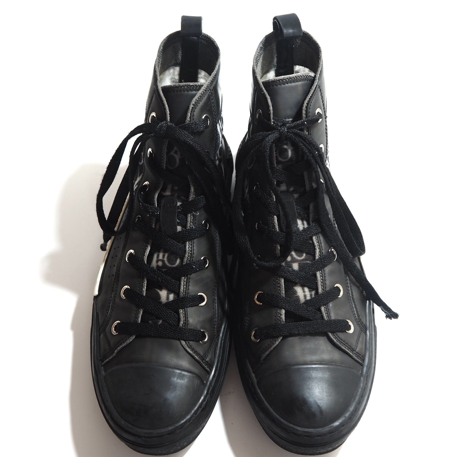 □ディオール DIOR B23 ハイトップ スニーカー オブリーク 42