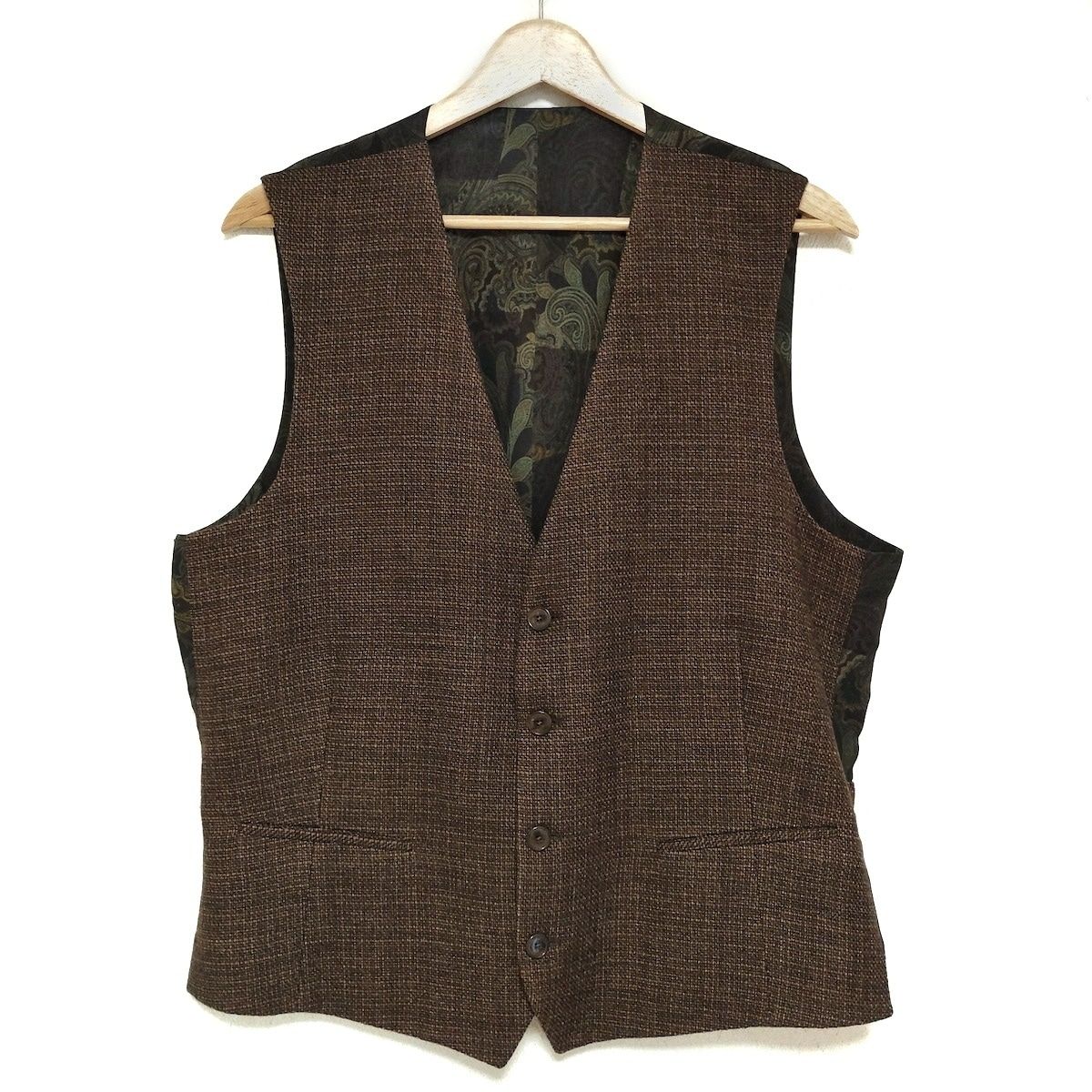 ETRO ベスト ETRO(エトロ) ベスト サイズ52 L メンズ美品 - ダークブラウン