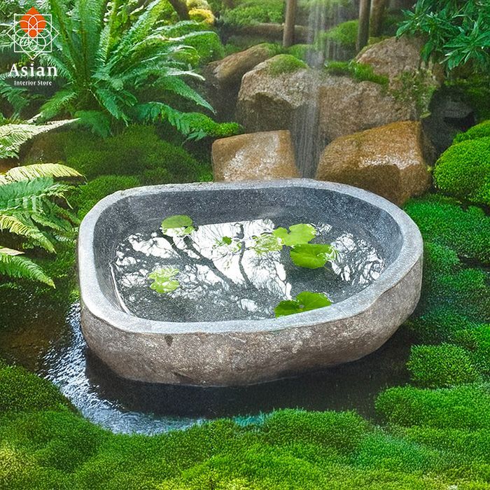 石鉢・寄せ植え鉢・水鉢・オブジェ・庭石・ガーデニング 水鉢 石 和風 庭 大型 おしゃれ つくばい 手水鉢 蹲 睡蓮鉢