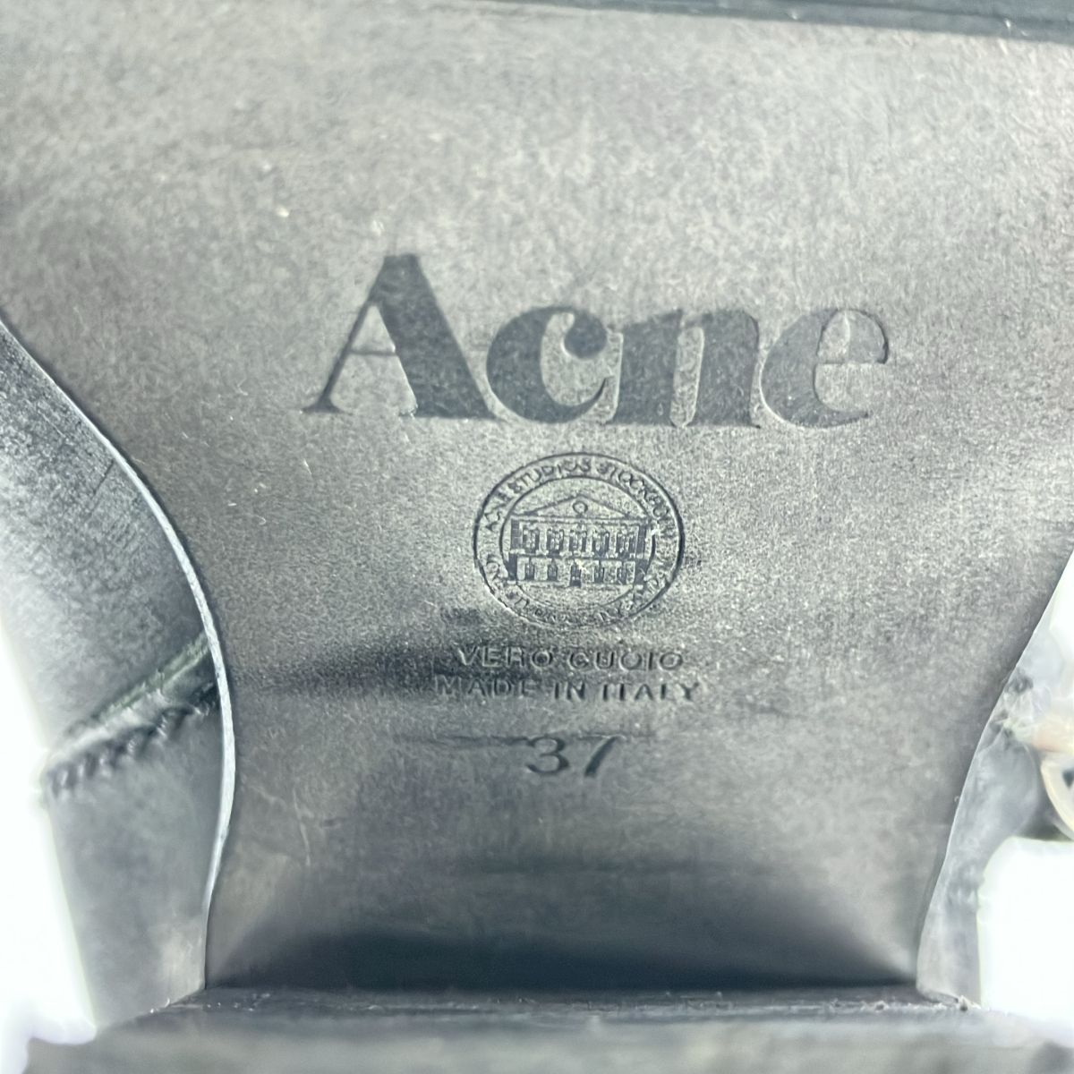 Acne アクネ サイドジップレザーヒールブーツ ブラック 37