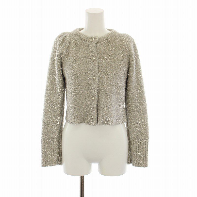 FURFUR ファーファーシャイニーメタリックカーディガンシルバー上着