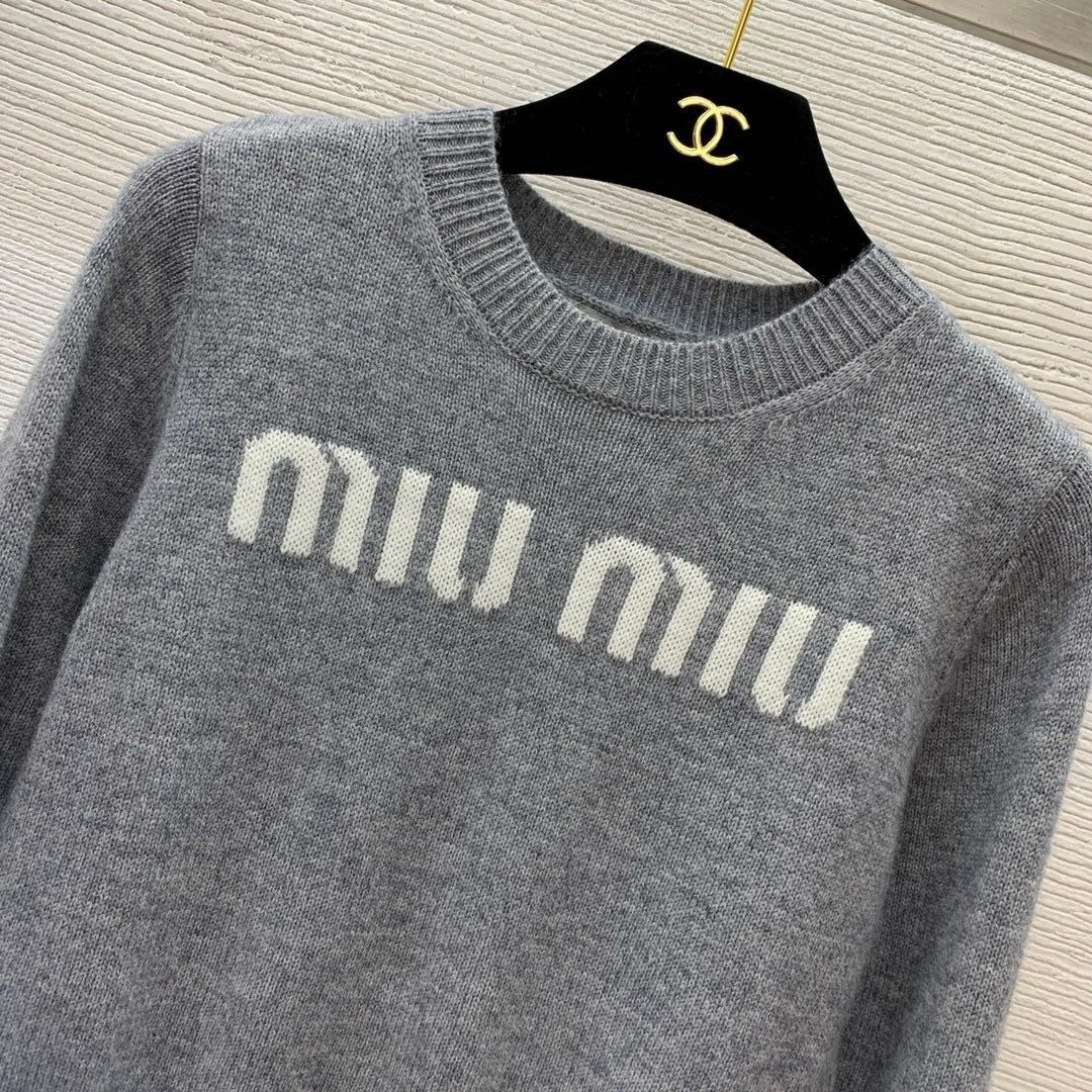 美品 MIUMIU ミュウミュウ セーター ニット レディース ✤グレー 