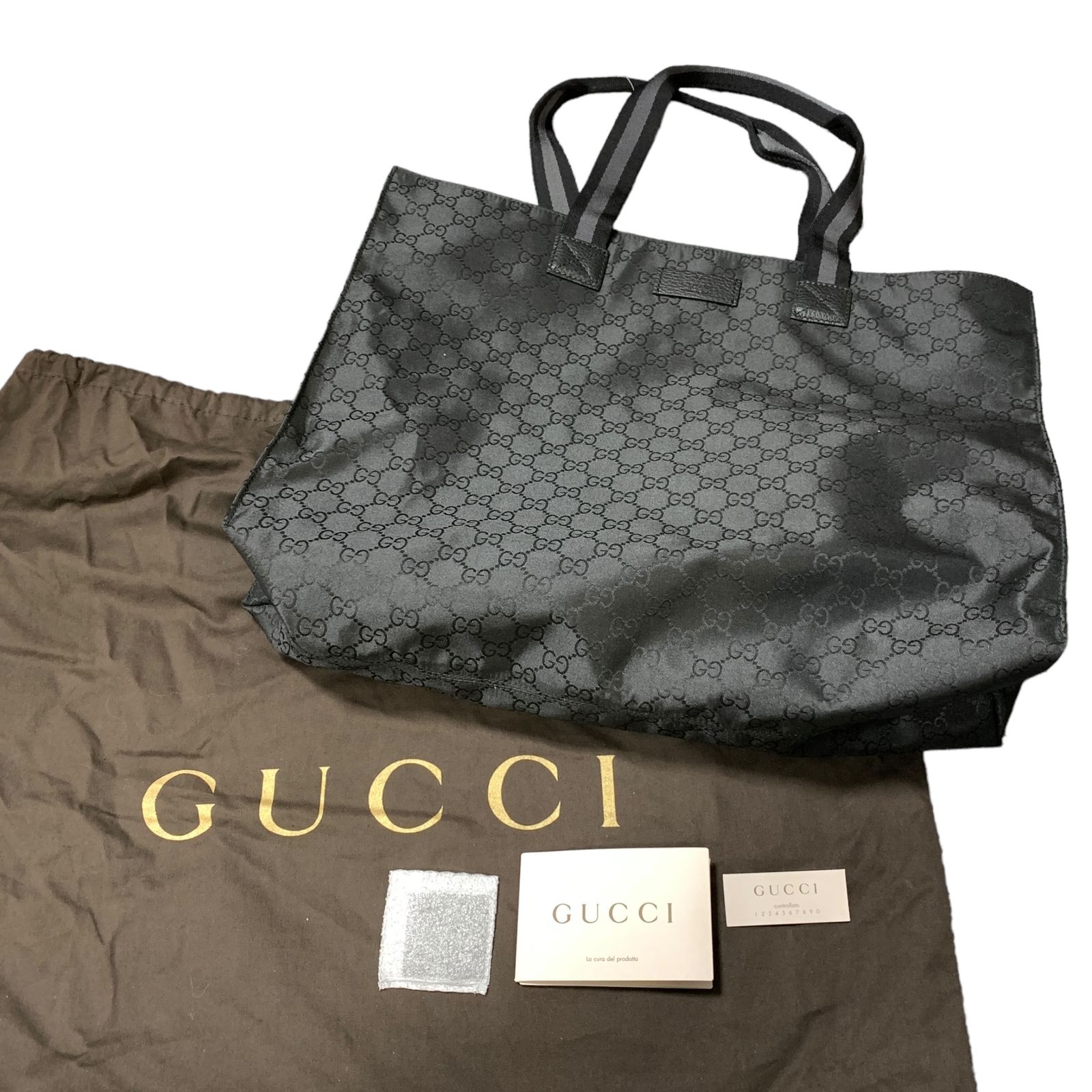 ◇中古品◇グッチ GUCCI バッグ 鞄 モノグラム トート ブラック