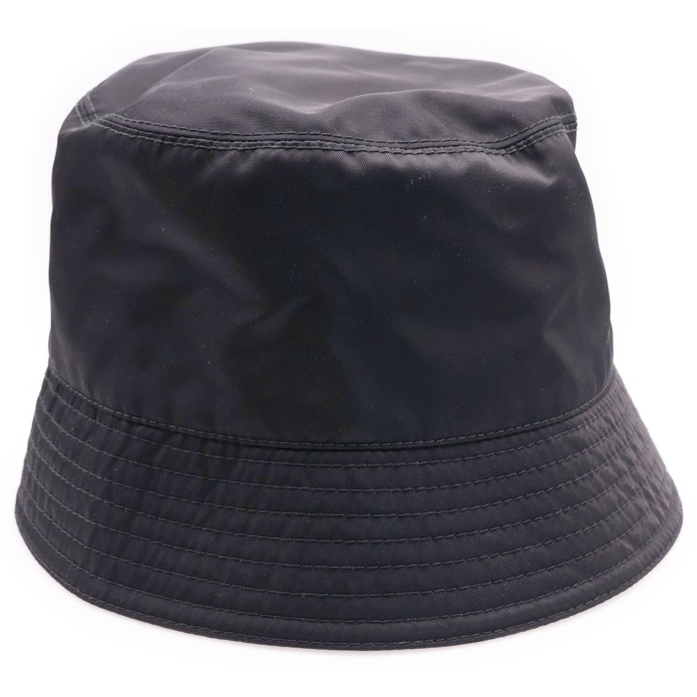 【Prada】PRADA 三角ロゴ Re-Nylon バケットハット・中古 PRADA プラダ 帽子 デニム 三角ロゴ バケットハット Lサイズ