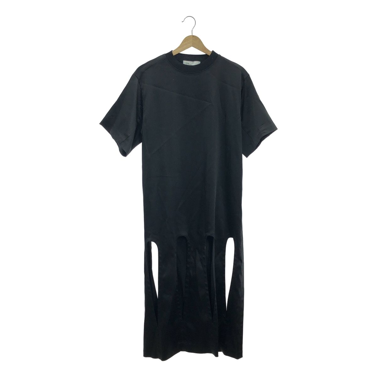 TOGA | トーガ | カットワーク アセテートナイロン 半袖 ワンピース | 36 | ブラック | レディース