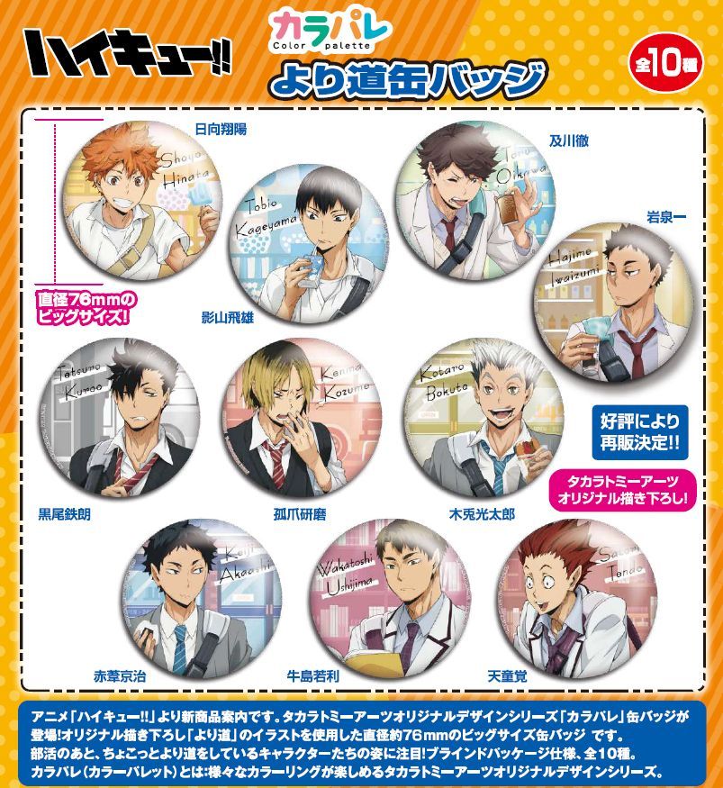 【新品未開封】カラパレ ハイキュー！！ より道 缶バッジ 8box カラパレ ハイキュー!! より道 缶バッジ BOX商品 全10種 – Toys