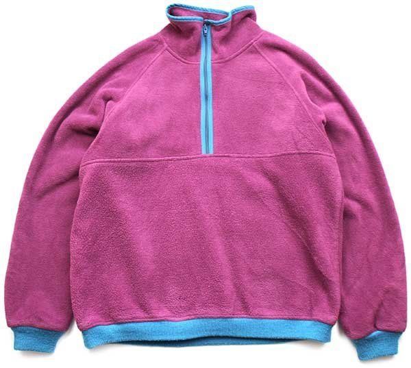 80s USA製 TETON Woolrichウールリッチ ハイネック ハーフジップ