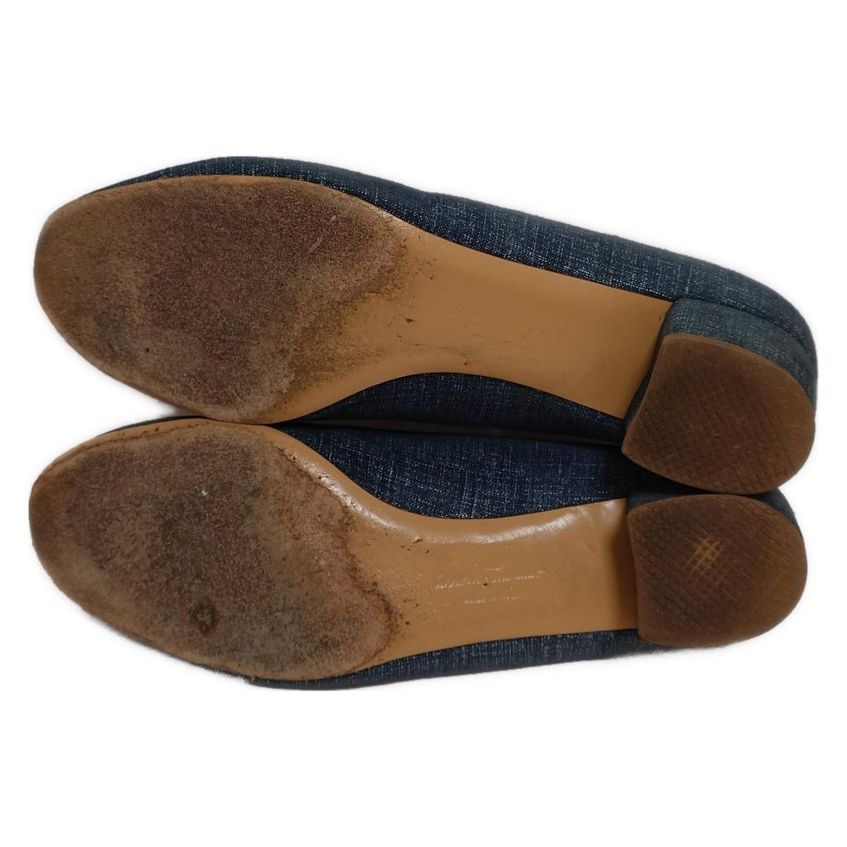 FERRAGAMO|SalvatoreFerragamo サルバトーレフェラガモ パンプス 7 1|2 D レディース - ネイビー×白 ヴァラ NICORILABO_COM