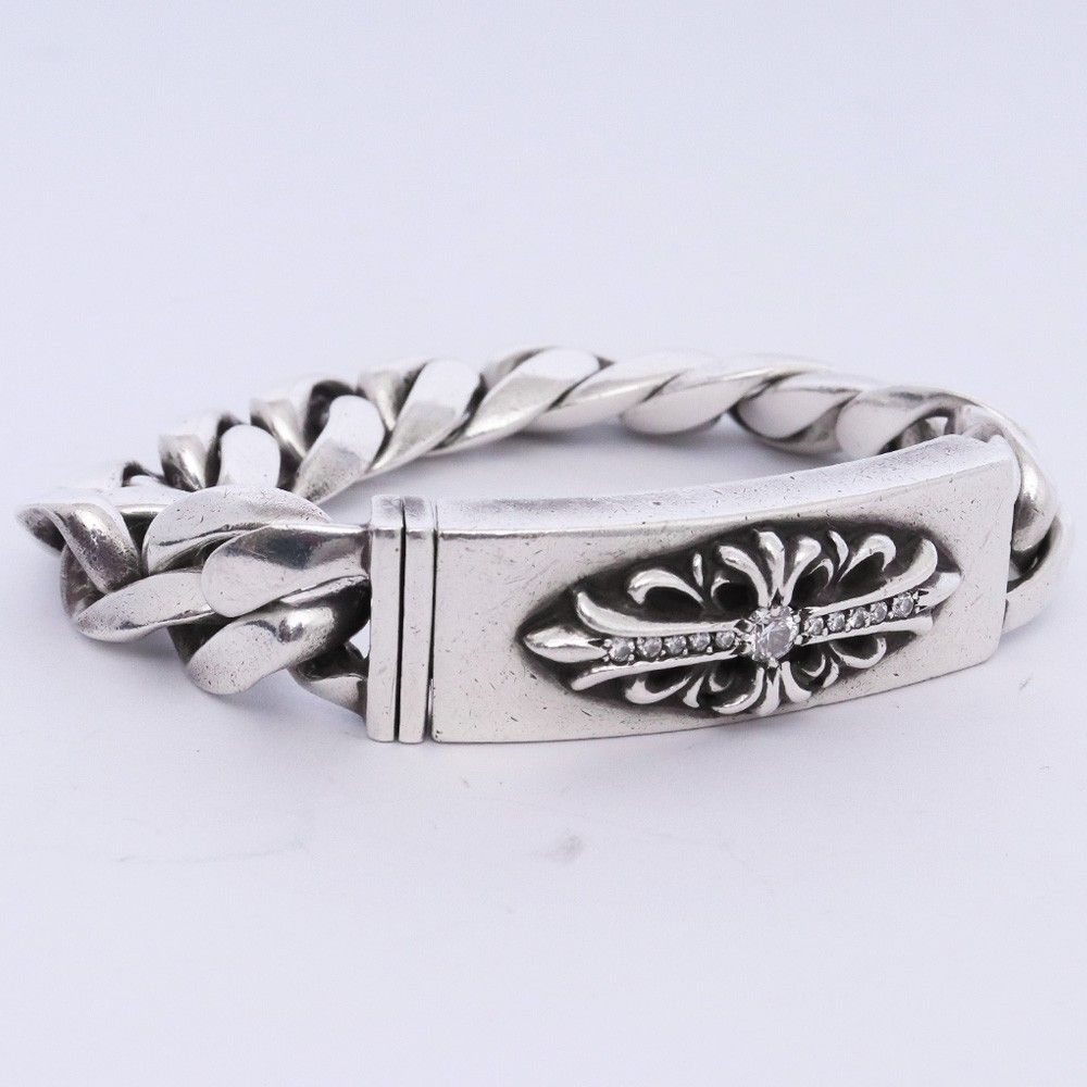 CHROME HEARTS フローラルクロスID ブレスレット with パヴェ