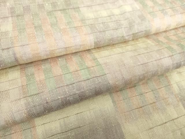 平和屋着物●上質な紬　背抜き仕立て　市松綾織　変わり市松　正絹　逸品　DAAQ3486ps 平和屋着物○上質な紬 背抜き仕立て 市松綾織 変わり市松 正絹 逸品