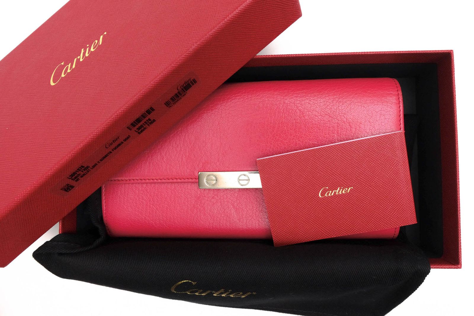 新品同様‼️ カルティエ　Cartier 財布　長財布　ラブコレクション　レザー Cartier カルティエ 長財布 ラブコレクション ブラック 黒 二
