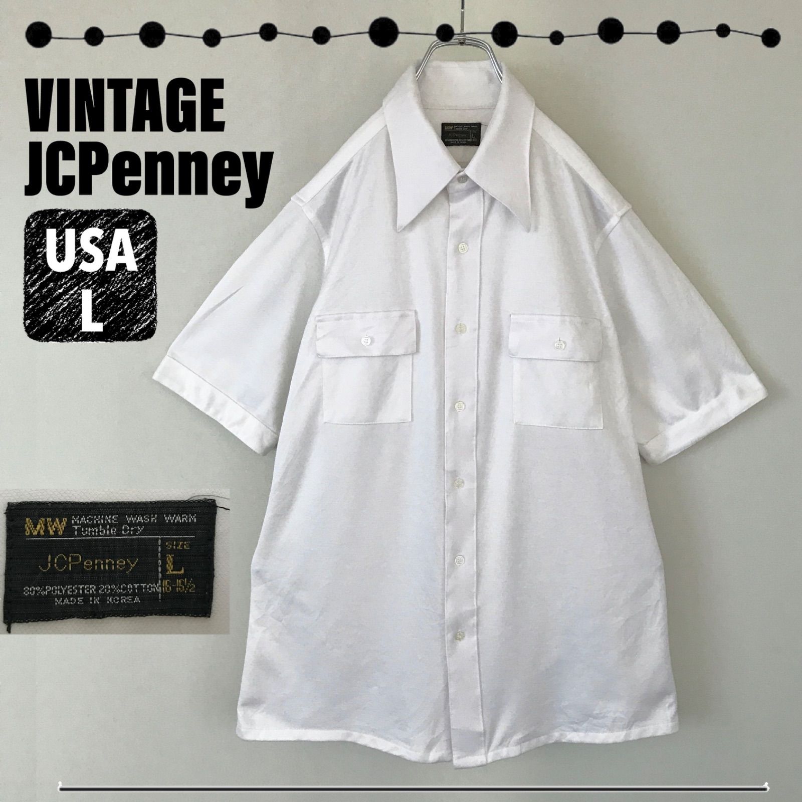 70s JCPenney☆MWタグ☆VINTAGE☆JCペニー☆ジャージ素材ワークシャツ