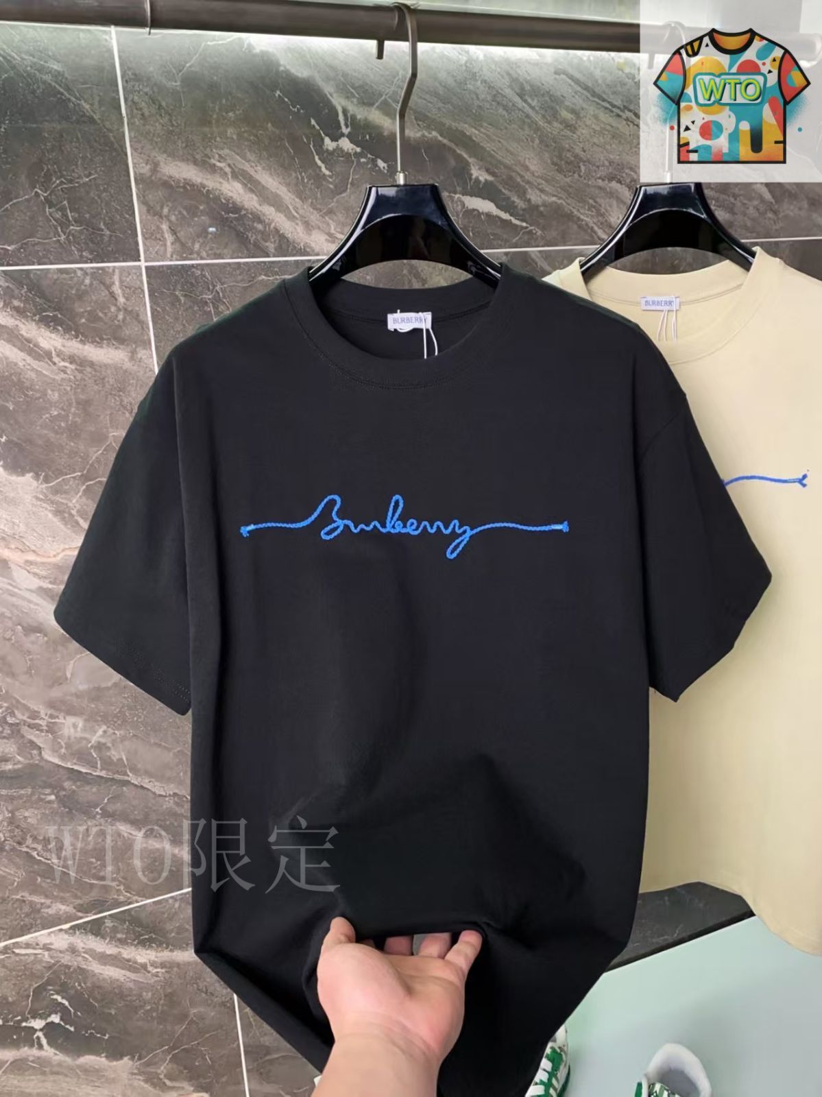 今日WTO】BURBERRY New 320g 編みロープロゴ T シャツ-SX60